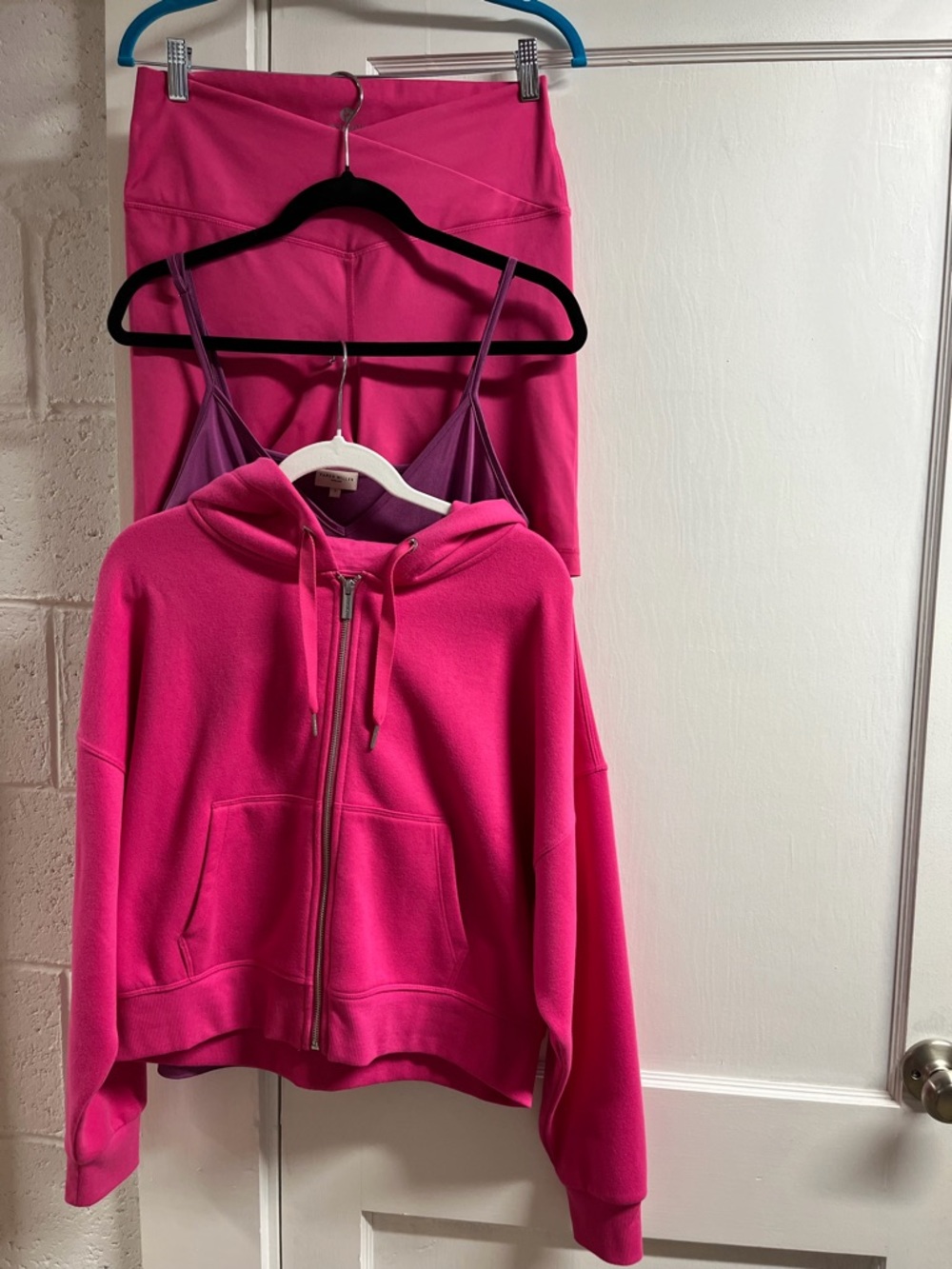 Lot of women’s clothes. Calvin Klein Performance Hot Pink Zip Hoodie/shorts/slip - Picture 3 of 3